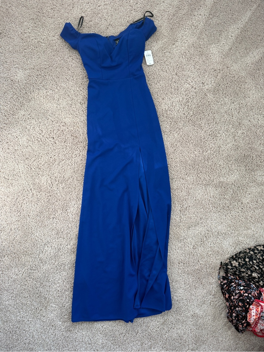 Windsor Royal Blue Off-Shoulder Maxi Dress